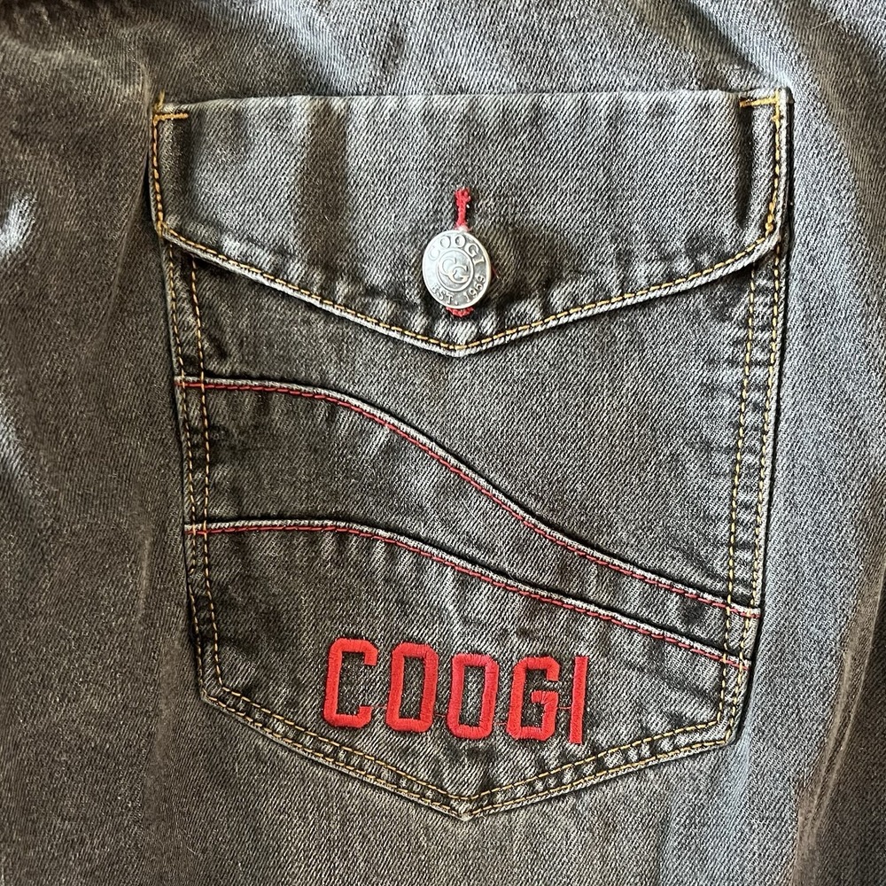 COOGI Australia Jeans Mens 42x34 Gray Y2K Embroidered Patch Denim - Picture 9 of 10
